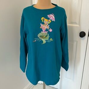 Bob Mackie Wearable Art Embroidered Mermaid Sweatshirt